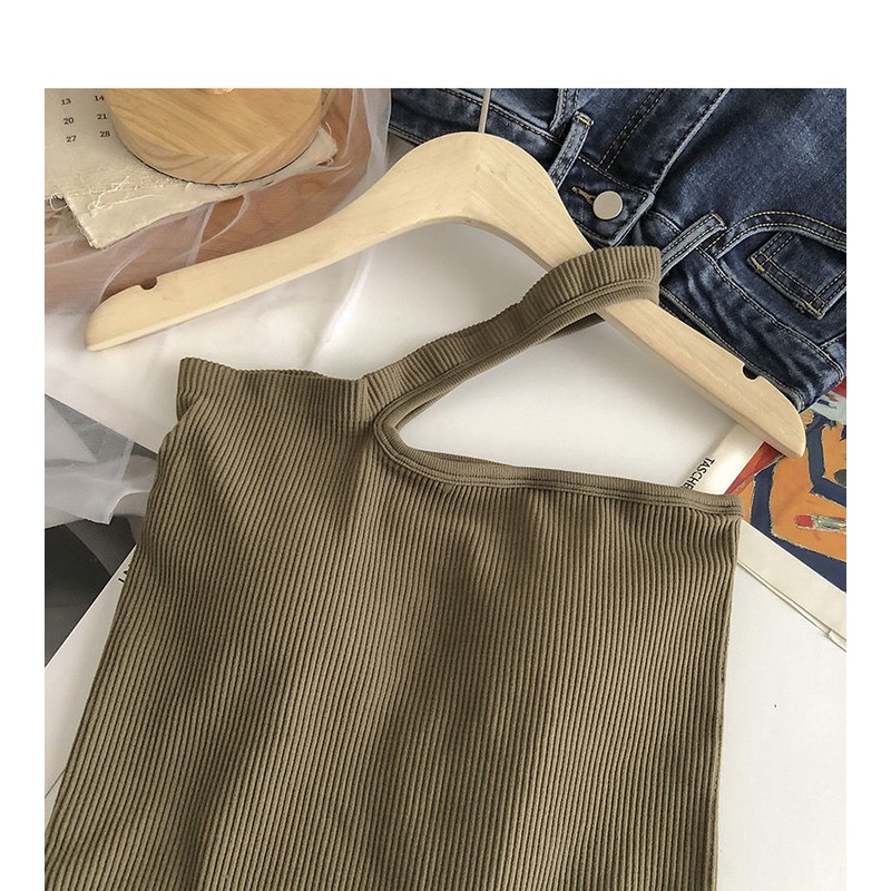 Áo Thun Hai Dây Dáng Ngắn Nâng Ngực Hở Lưng Phong Cách Hàn Quốc Gợi Cảm Cho Nữ