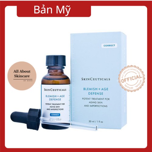 (Bản Mỹ) Skinceuticals Blemish + Age Defense - Serum Giảm Mụn Và Ngăn Ngừa Lão Hóa 30ml