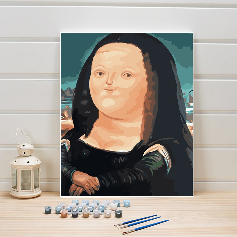 Bộ Tranh Sơn Dầu Tự Làm Hình Mona Lisa Hoạt Hình Trang Trí Nhà Cửa