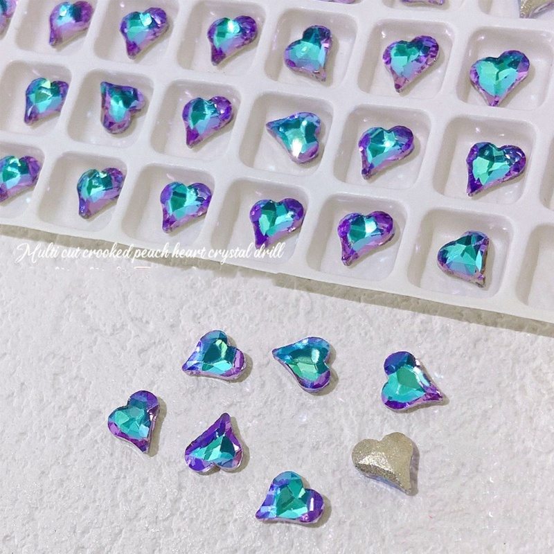 Set 60 Hạt Pha Lê 3D Trái Tim Kính Trang Trí Móng Tay