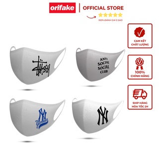Khẩu trang vải NY, Stussy,,... khẩu trang vải trắng MLB