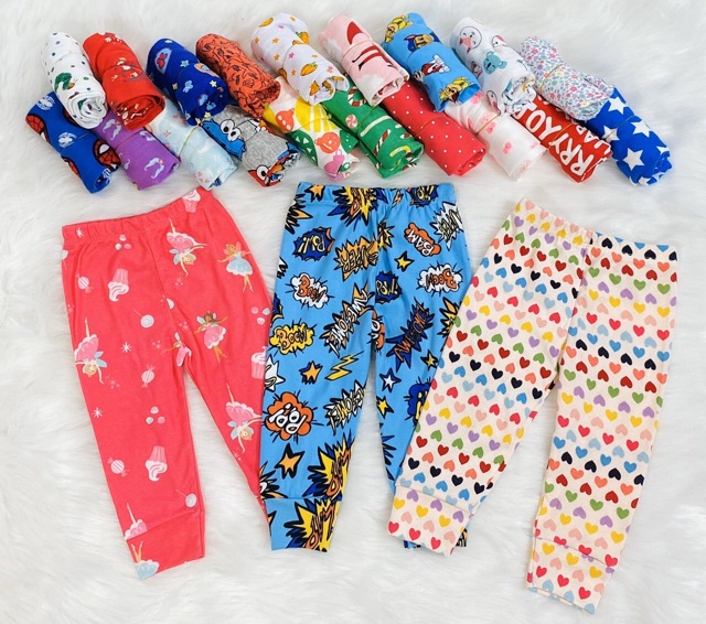 Set 5 quần bozip cotton dài bé trai/ bé gái