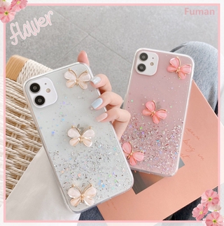 Ốp điện thoại trong suốt họa tiết bươm bướm thời trang thích hợp cho Iphone 12 Mini 11 Pro Xs Max X Xr