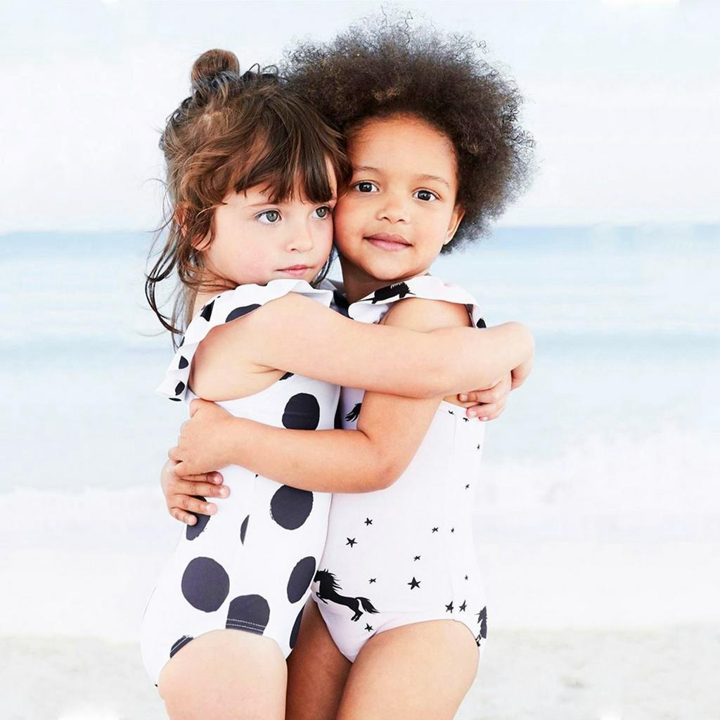 Đồ bơi bé gái 5-25kg cánh tiên liền thân BBShine, Bikini cho bé họa tiết chấm bi cực xinh xắn – DB019