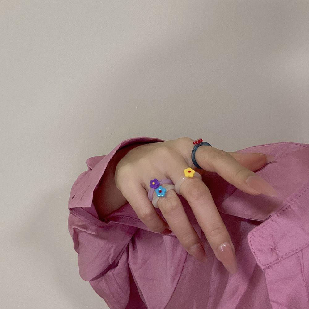 Nhẫn Acrylic Hình Bông Hoa Thời Trang Hàn Quốc Dành Cho Nữ