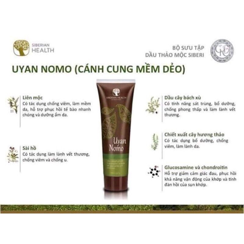 Gel xoa bóp phục hồi xương khớp UYAN NOMO hàng cao cấp Nga(chính hãng)