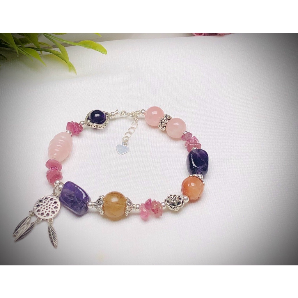 Vòng tay đá T.A Quartz mix bạc 925