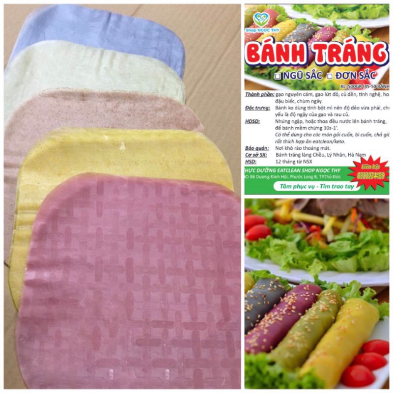 Bánh tráng gạo lứt và các loại rau củ Eat Clean Food ăn kiêng 500g không chất bảo quản