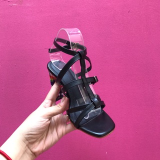 Giày sandal quai rọ gót 7 màu