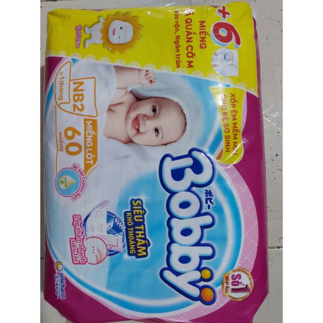 Miếng lót sơ sinh Bobby NewBorn2 60 miếng