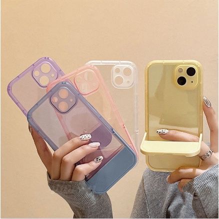 Ốp Điện Thoại Trong Suốt Đơn Giản Kèm Giá Đỡ Cho iphone 12 13 11 Pro Max X Xs Max Xr