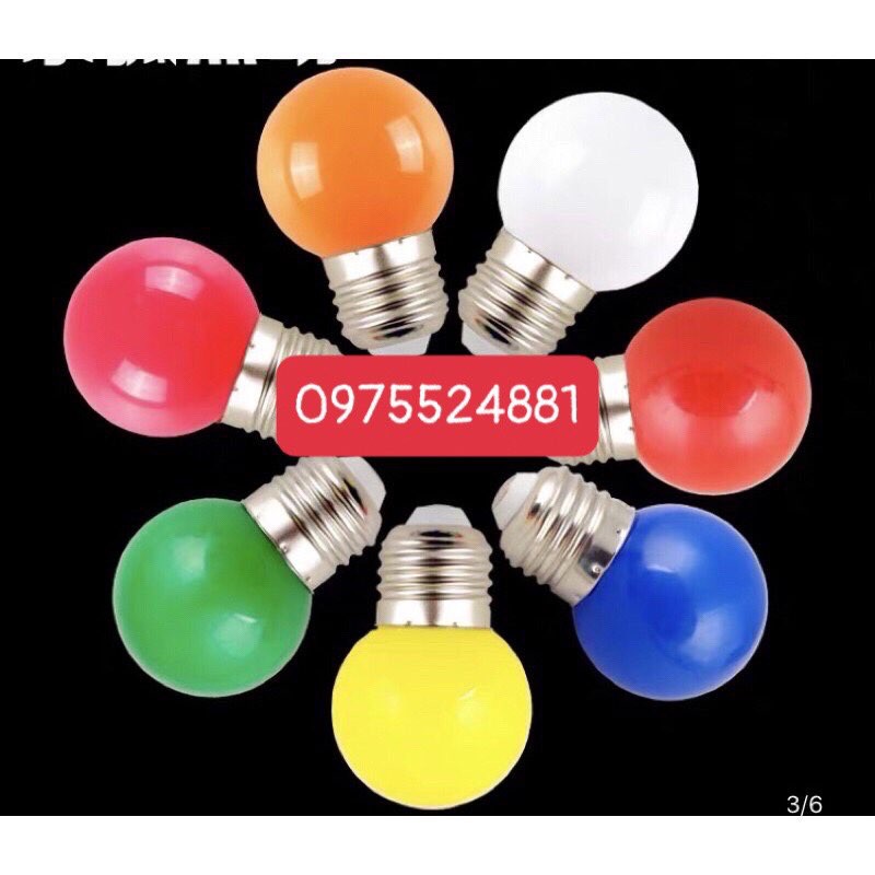 10 bóng giá 3.900₫ [BÓNG ĐẸP] BÓNG ĐÈN LED BÓNG CHANH nhiều màu 1W ☘️Bóng Led  trang trí đủ màu sắc trắng xanh.