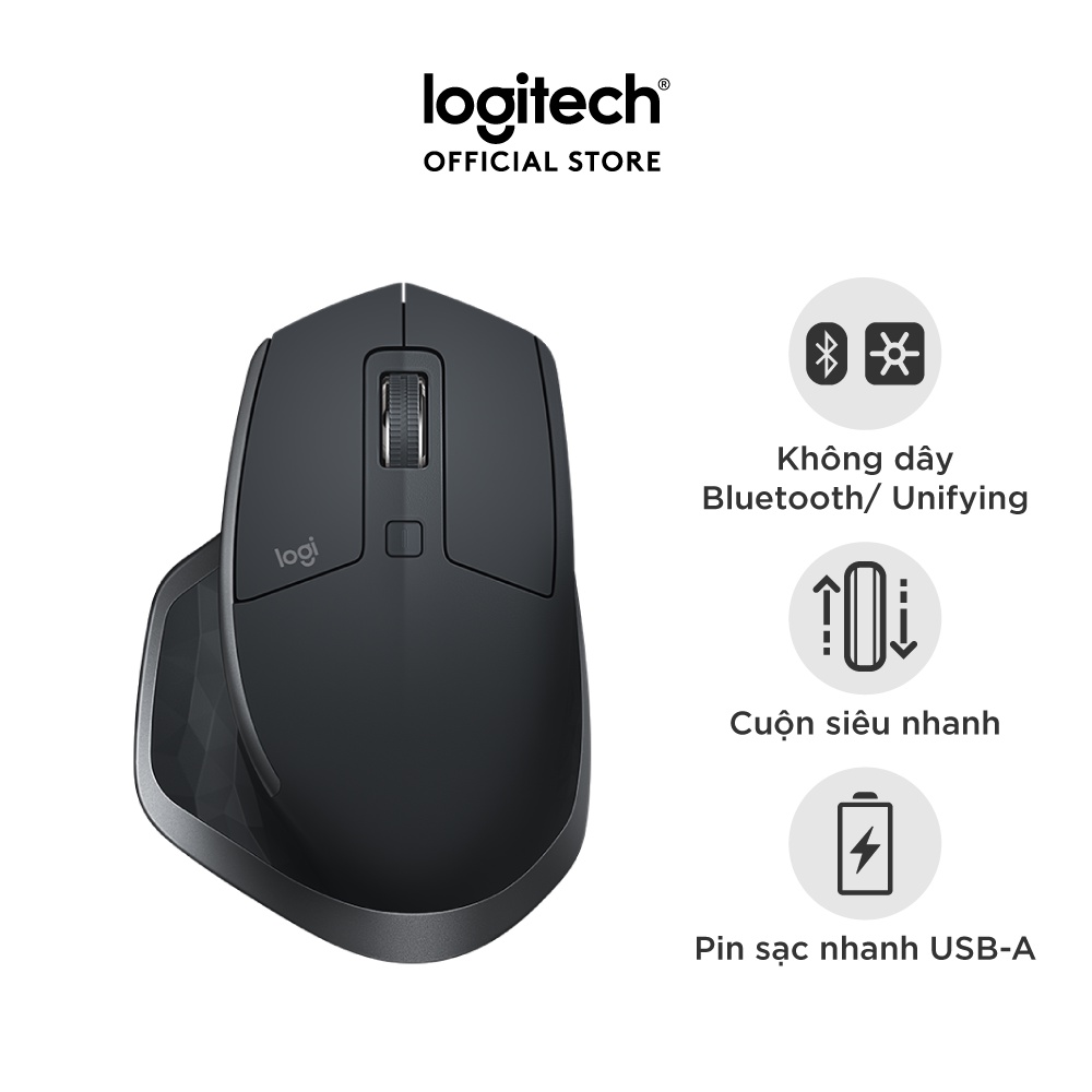 [Mã ELLOGIWL5 giảm 10% đơn 500K] Chuột không dây Bluetooth Logitech MX Master 2s - Form to, pin sạc USBA, Mac/ Laptop