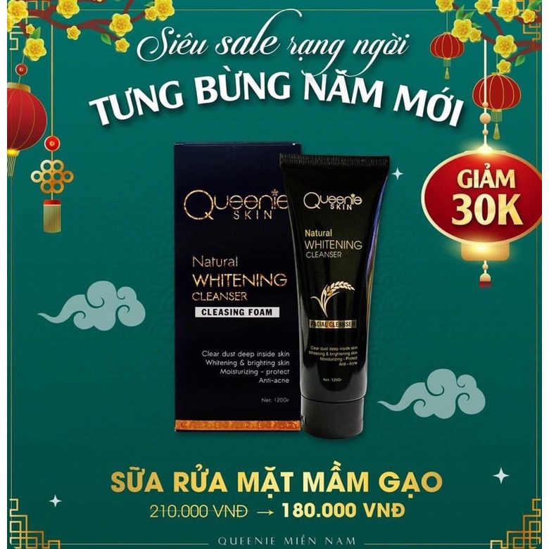 &lt;CHÍNH HÃNG GIÁ SỈ&gt; Sữa rửa mặt mầm gạo làm mềm da ngừa mụn Queenie Skin 120gr