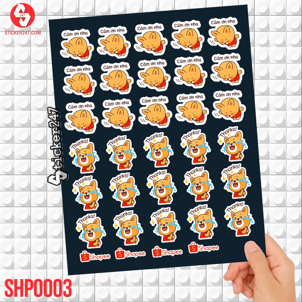 Sticker dán icon Shopee chuyên dành cho Shop bán hàng | SHP0003 | Sticker Shopee | Sticker Single | Sticker 247