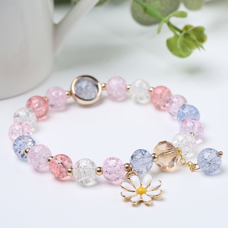 Pha lê Daisy Nữ Vòng tay Hàn Quốc Sinh viên Phong cách Ins Màu sắc tươi sáng