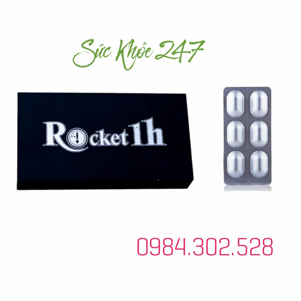 Rocket 1h ⚡FOLLOW Shop Giảm 5K⚡ Rocket 1h - Tăng Cường Sinh Lực Cho Nam Giới Hộp 1 Vỉ x 6 Viên