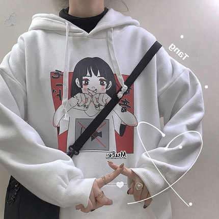 Áo Hoodie nhung tay dài in họa tiết hoạt hình Anime Nhật Bản | BigBuy360 - bigbuy360.vn