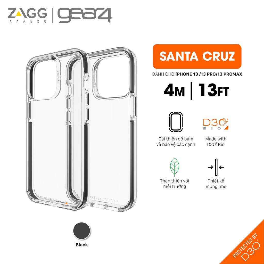 Ốp lưng chống sốc Gear4 D3O Santa Cruz 4m cho iPhone 13 series