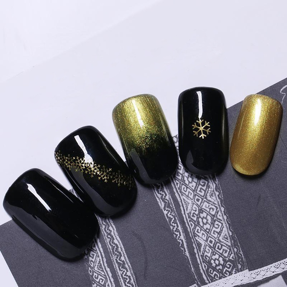 Miếng Dán Trang Trí Móng Tay Hình Bông Tuyết Màu Vàng DIY