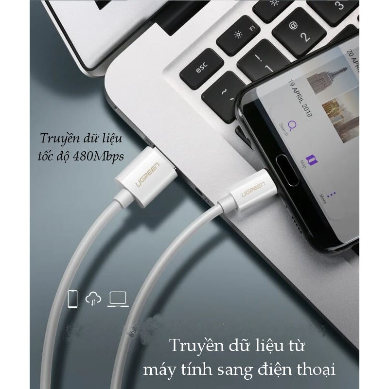 Cáp sạc và truyền dữ liệu từ cổng USB 2.0 UGREEN US253