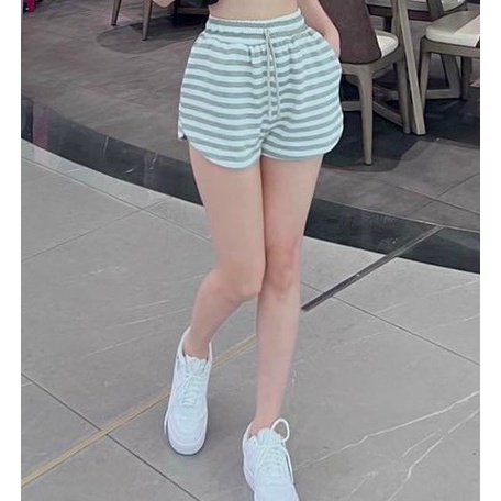 Quần đùi lưng thun sọc ngang cực xinh , chất thun gân mềm mịn alohashop91