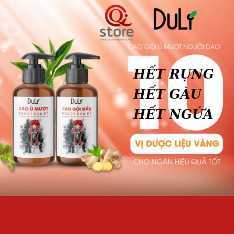 Cao Gội Đầu Thảo Dược DuliVina Người Dao Đỏ 50ml-180ml-450ml Ngừa rụng tóc, Sạch gàu, Hết ngứa