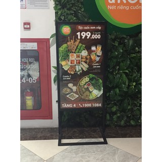 STANDEE KHUNG SẮT 60 X 120 CM - PP FORMAT 5MM...........................................................................