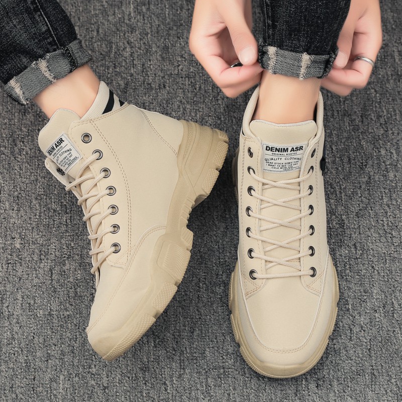 Giày cao cổ nam Denim da cao cấp kiểu dáng thời trang phong cách | BigBuy360 - bigbuy360.vn