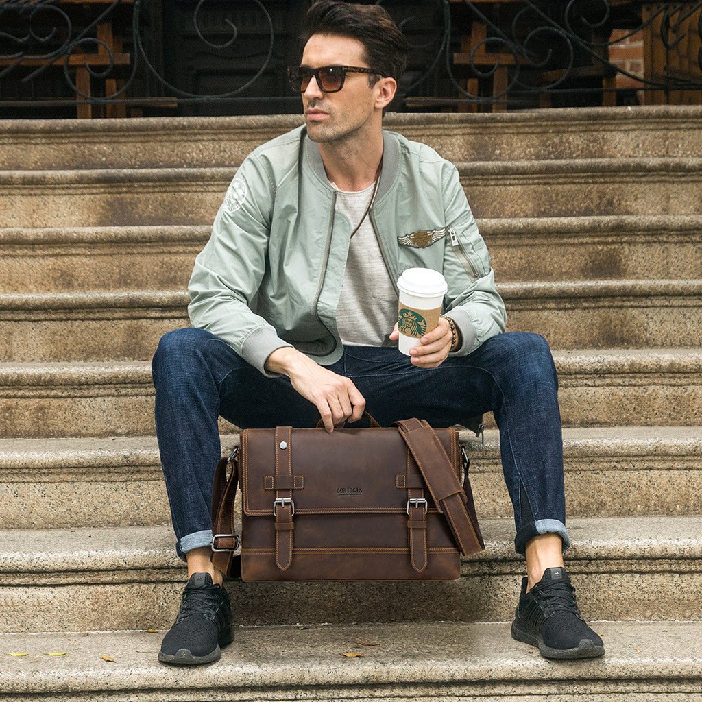 CẶP DA NAM XÁCH TAY MESSENGER DA NGỰA ĐIÊN - 1345836