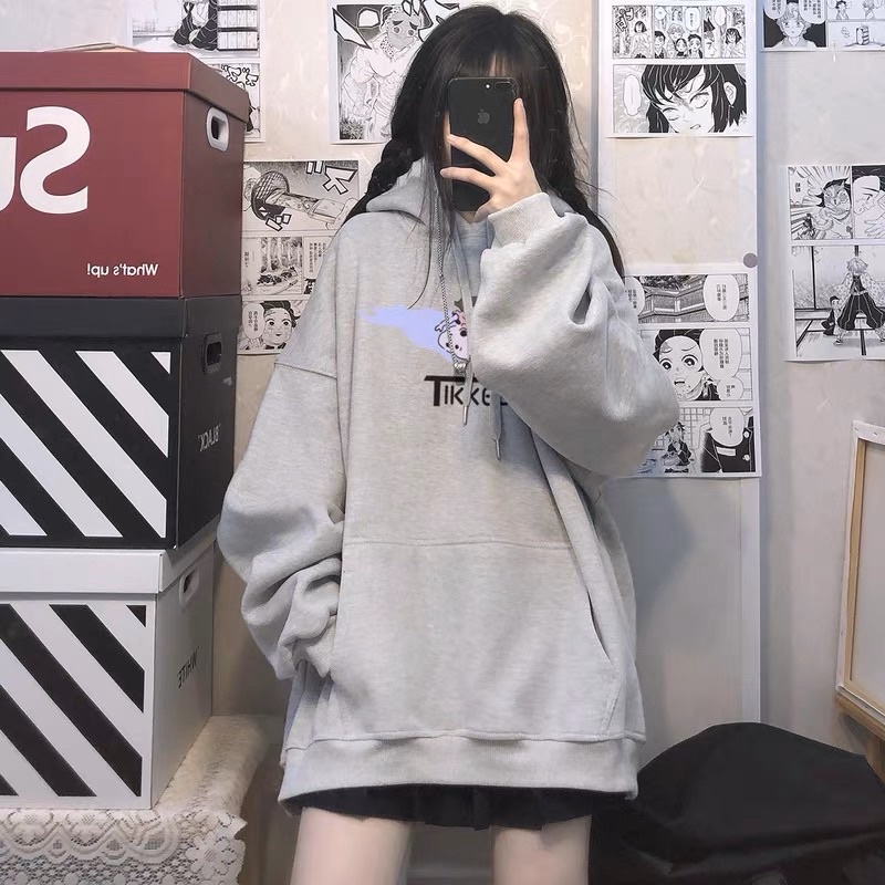 Áo Hoodie Nỉ Bông Tay Dài Unisex Hình TIKKEO