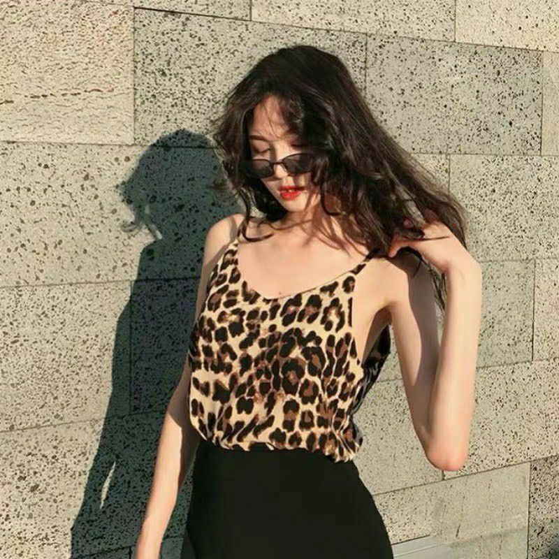 [Mã FAMAYWA giảm 10K đơn 50K] Áo 2 dây tim da beo sang chảnh mùa hè😚 ( Kèm hình thật) | BigBuy360 - bigbuy360.vn