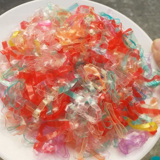 [Nửa kí] 500g thun cột tóc đen/trong/màu (bản đại/Bản trung)