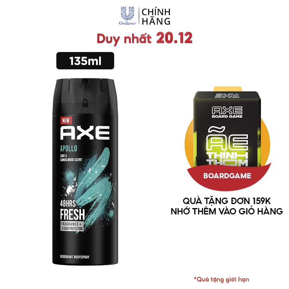 Xịt nước hoa toàn thân dành cho nam AXE Apollo (135ml) | BigBuy360 - bigbuy360.vn