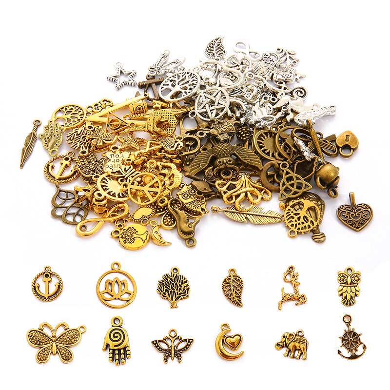 Bộ 10 mặt dây chuyền hình chú chim chất liệu kim loại phong cách vintage dành cho làm trang sức DIY