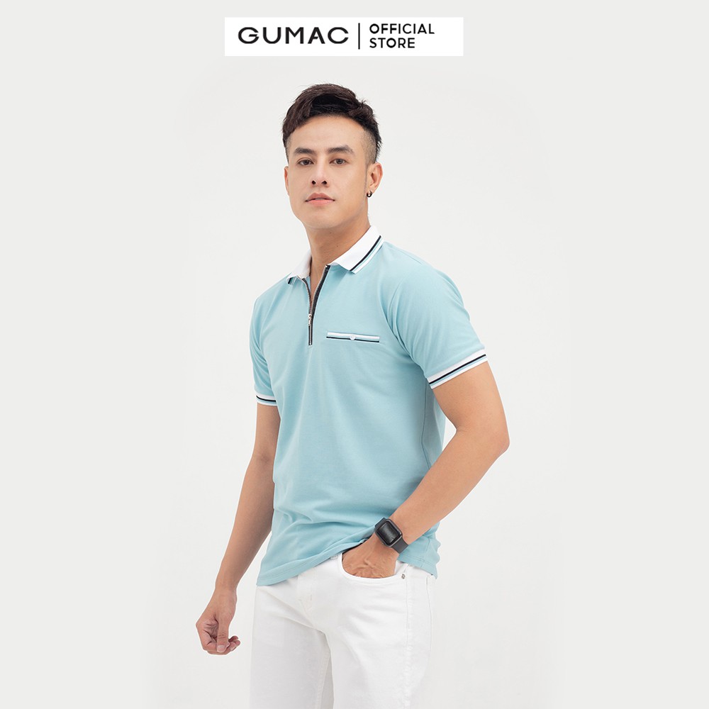 [Mã WABRGD12 giảm 10% đơn 250K] Áo thun polo nam phối túi GUMAC phom dáng lịch lãm ATNB704 | BigBuy360 - bigbuy360.vn