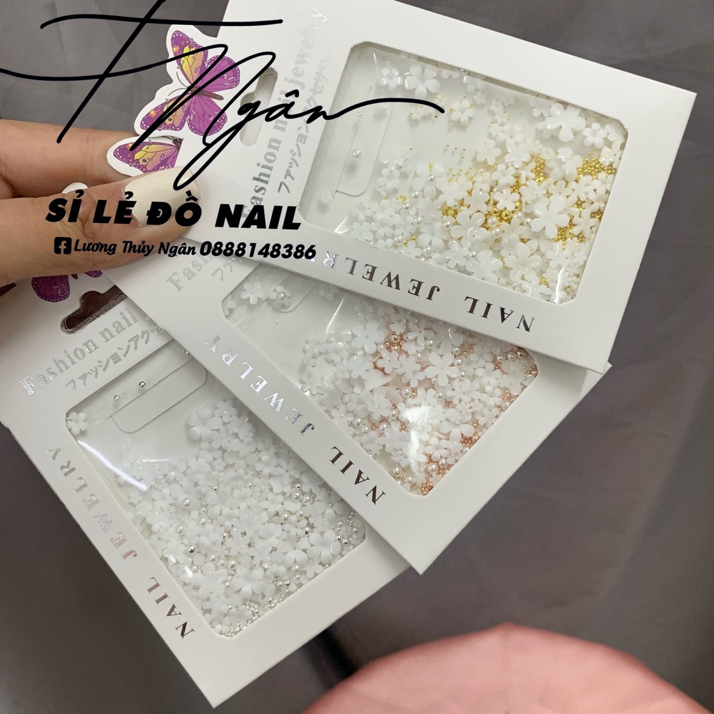 Charm Hoa Nhí Gắn Móng , Charm Hoa Sứ Trang Trí Nail Siêu Xinh