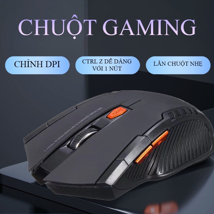 Chuột không dây gaming 2000DPI / 6 nút bấm , Wireless 2.4G không dây, chính xác, độ nhạy cao K1332