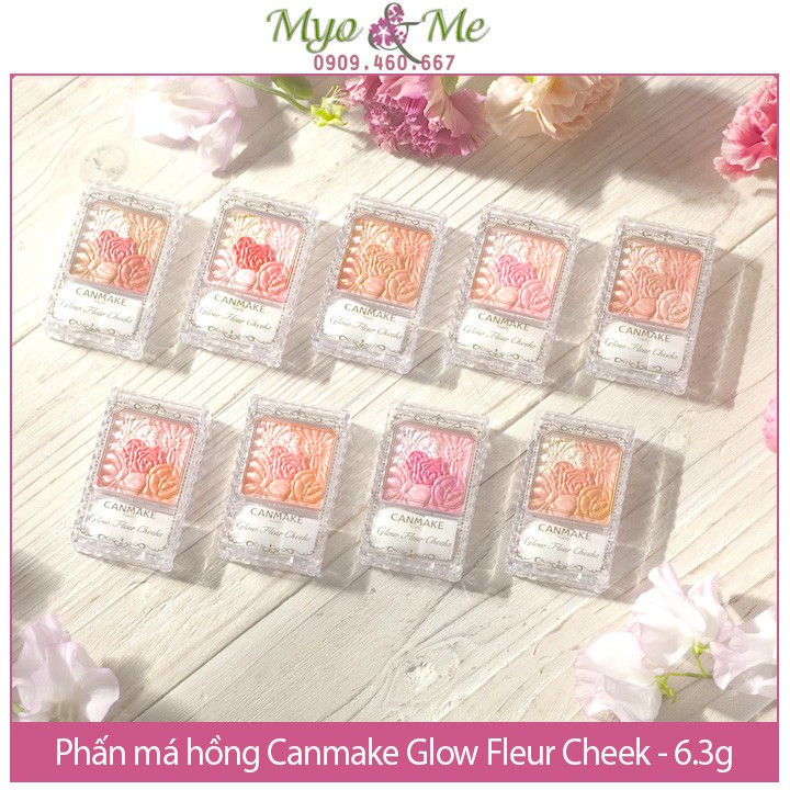 Phấn má hồng Canmake Glow Fleur Cheeks Nhật Bản, có nhũ - 6.3g