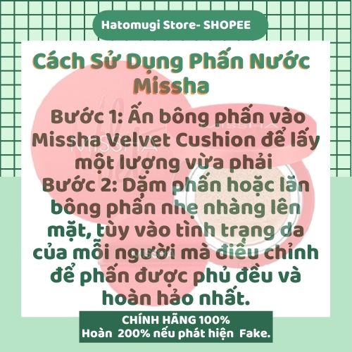 Phấn cushion / Phấn Nước Missha Velvet Finish Cushion