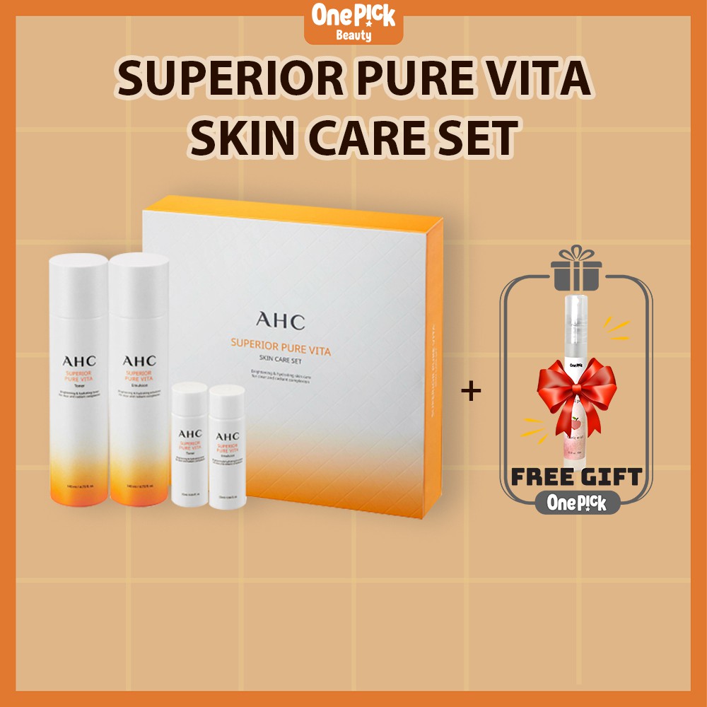 OnePick) Set dưỡng da với hàm lượng 5 loại vitamin dồi dào, trắng da, dưỡng ẩm [AHC Superior Pure Vita Skin Care Set]