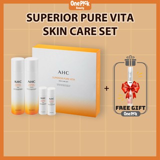 OnePick) Set dưỡng da với hàm lượng 5 loại vitamin dồi dào, trắng da, dưỡng ẩm [AHC Superior Pure Vita Skin Care Set]