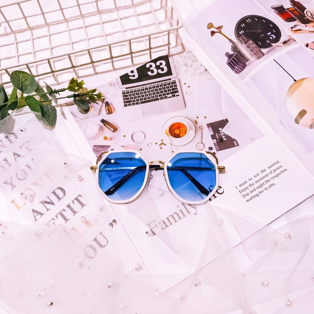 Mắt Kính Thời Trang Form Đa Giác 586 Retro Phong Cách Hàn Quốc - Hazo