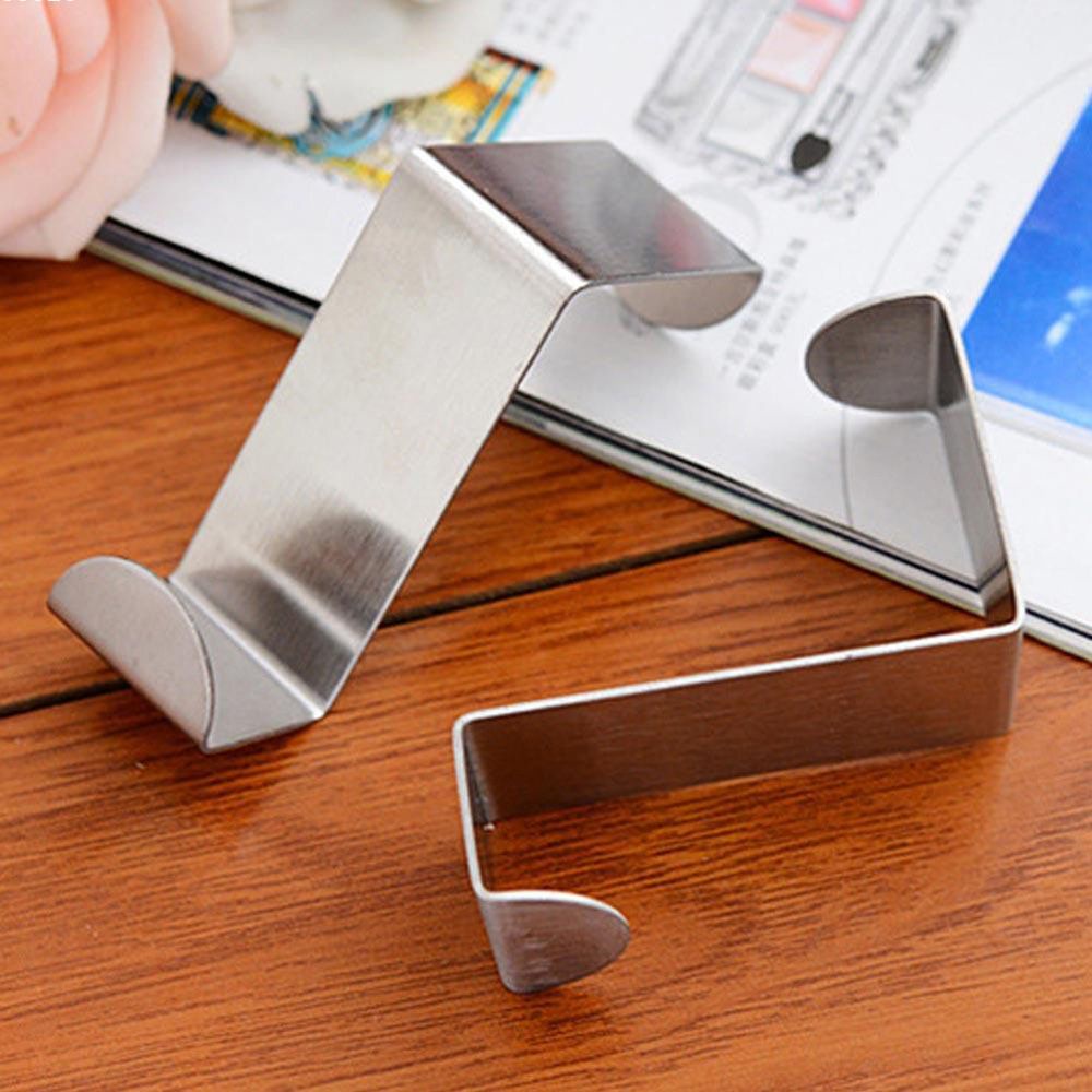 MIOSHOP 2PCS New Clothes Hanger Cabinet Draw Z-shape Door Hook|Kitchen Tool Organizer Holder Stainless Steel