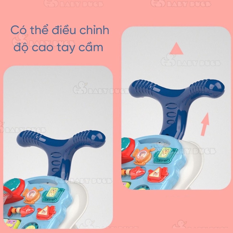 xe tập đi cho bé thế hệ mới có khoá bánh xe, có nhạc, điều chỉnh độ cao