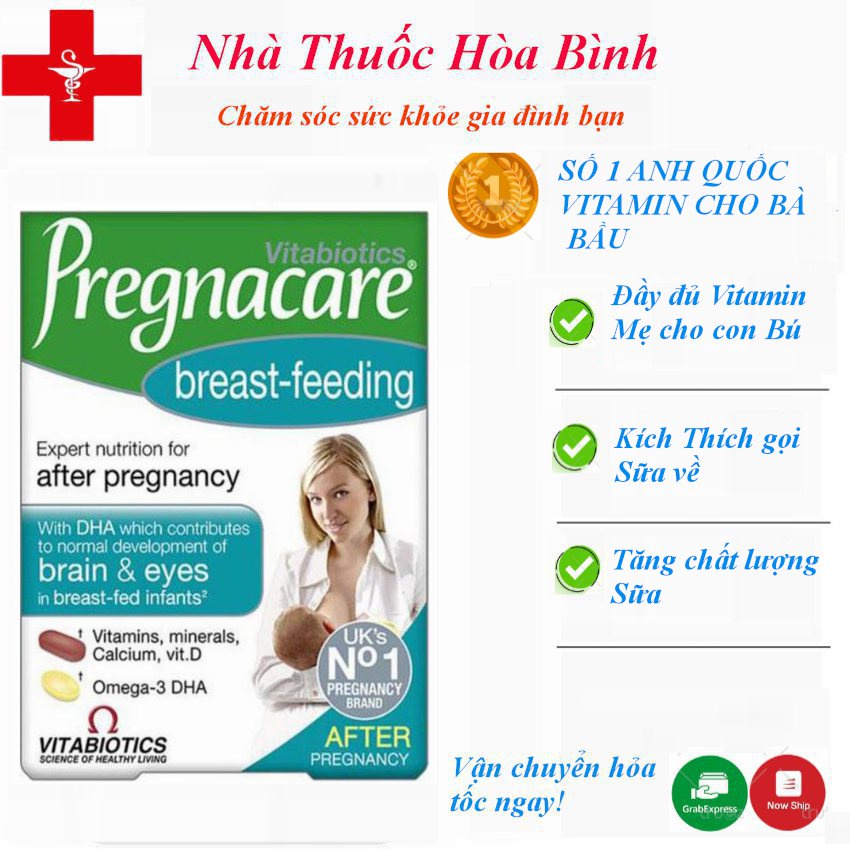 Vitamin tổng hợp Pregnacare Breast feeding cho mẹ sau sinh - Pregnacare bú Anh 84v: Uk-Hàng Date mới