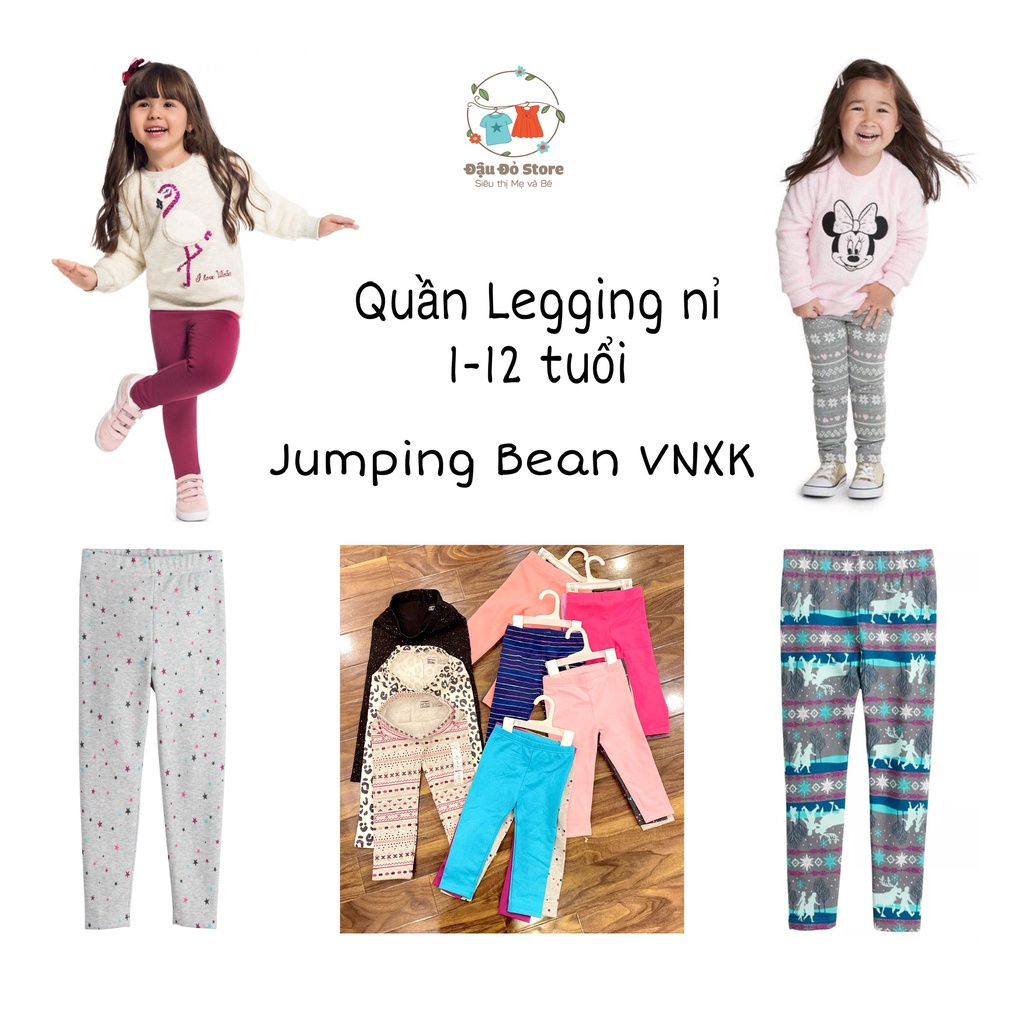 Quần legging nỉ Jum.bing Bean Bé Gái hàng VNXK dư xịn size 1-12Y (9-42 kg) Phần 1