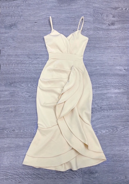 Đầm body 2 dây nhún bèo có MÚT NGỰC SIÊU XINH - MS21B - TRIPBLE T DRESS