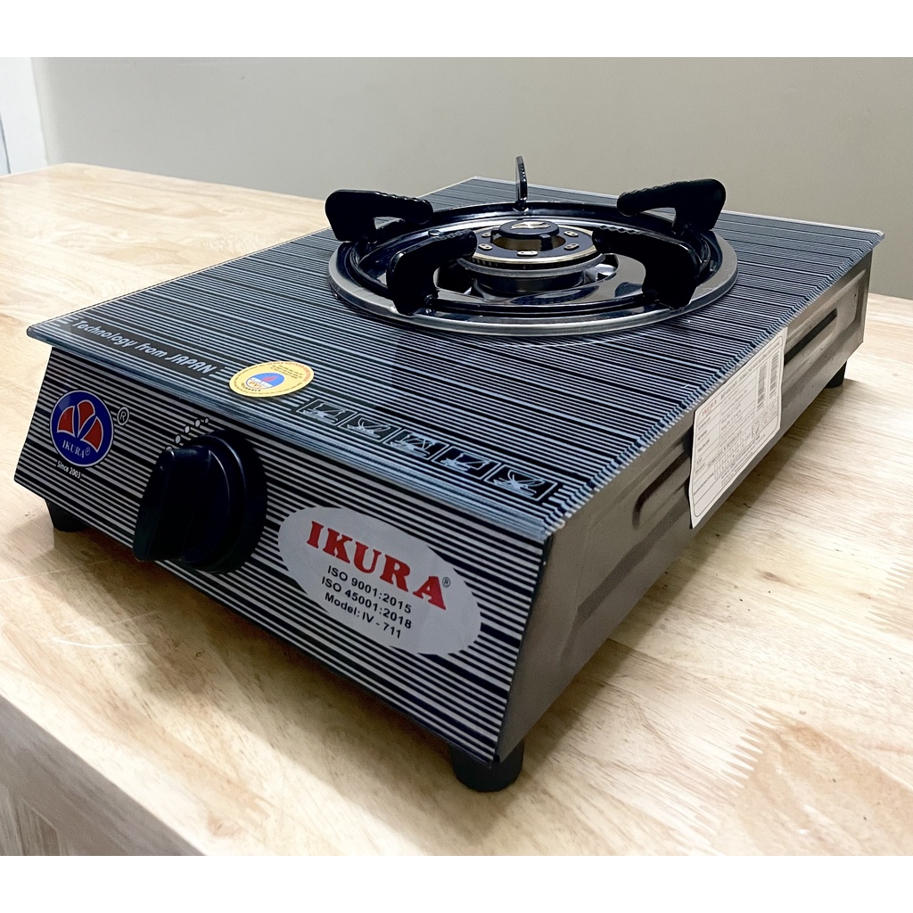 Bêp gas đơn IKURA - Chính hãng  - Đầu đốt hoa sen bằng đồng phi 78