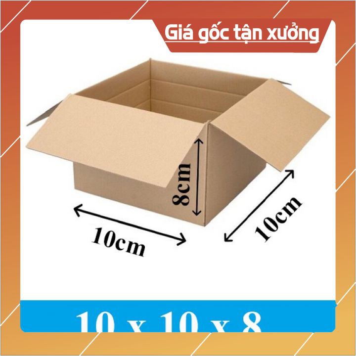 Combo 200 thùng carton 10x10x8 đóng hàng,thùng giấy cod gói hàng, hộp bìa carton đóng hàng giá rẻ